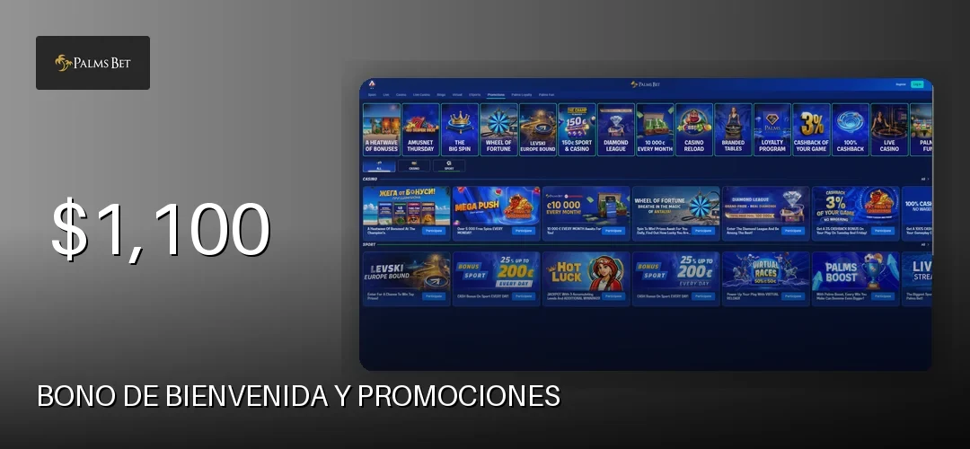 Bono de bienvenida y promociones